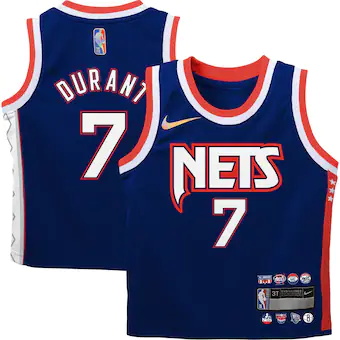 infant nike kevin durant navy brooklyn nets 2021 22 city ed-327